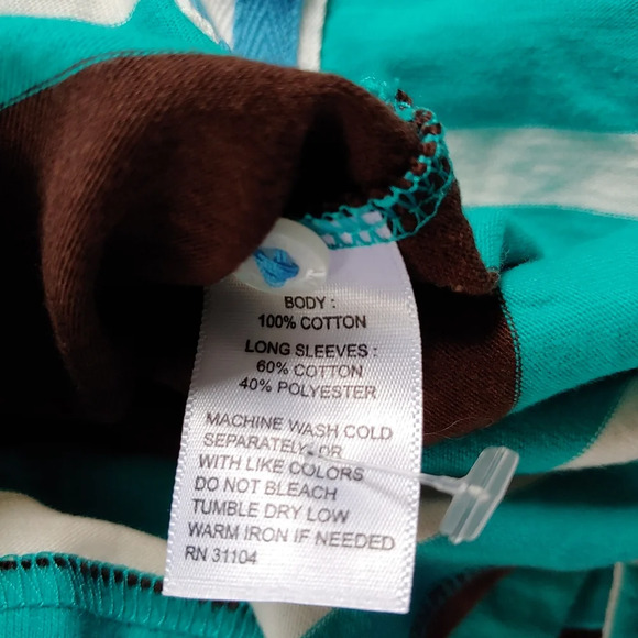 J. Khaki From Belk Long Sleeve Striped Polo Shirt Size Boys Small 6/7 NEW - Picture 3 of 4